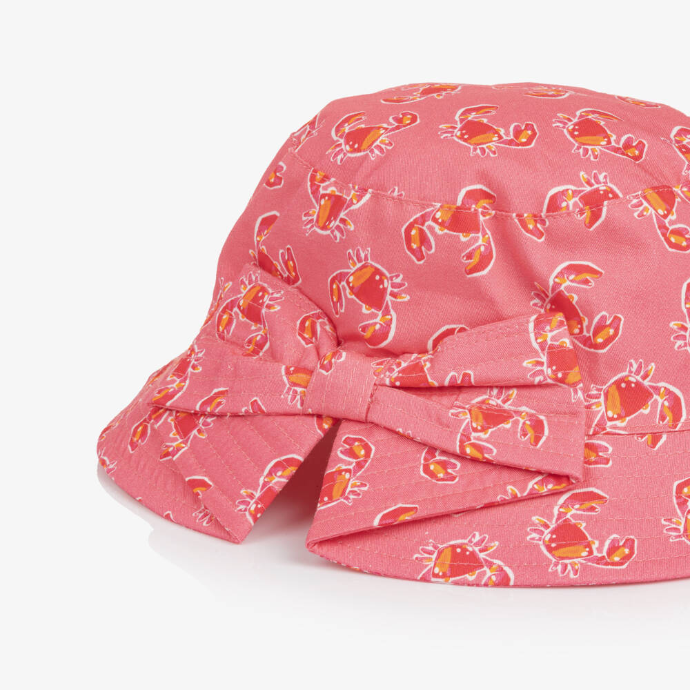 Mayoral-Girls Pink & Red Crab Print Sun Hat | Childrensalon