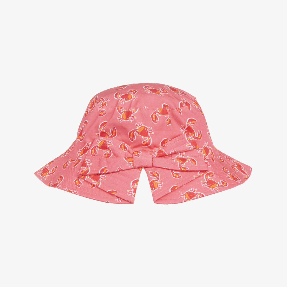 Mayoral-Girls Pink & Red Crab Print Sun Hat | Childrensalon