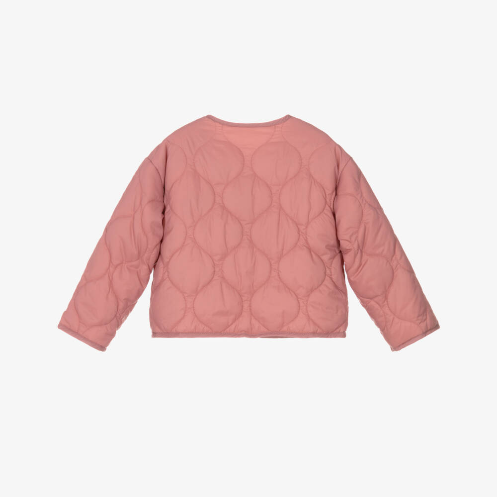 Mayoral-Girls Pink Reversible Quilted Jacket | Childrensalon