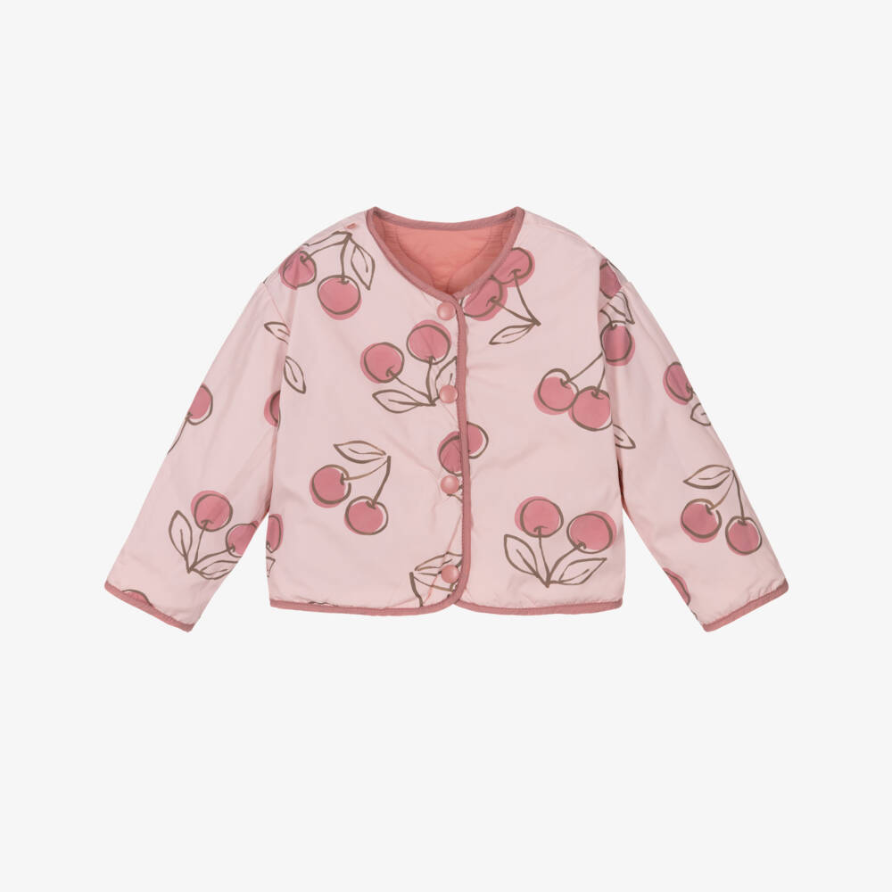 Mayoral-Girls Pink Reversible Quilted Jacket | Childrensalon