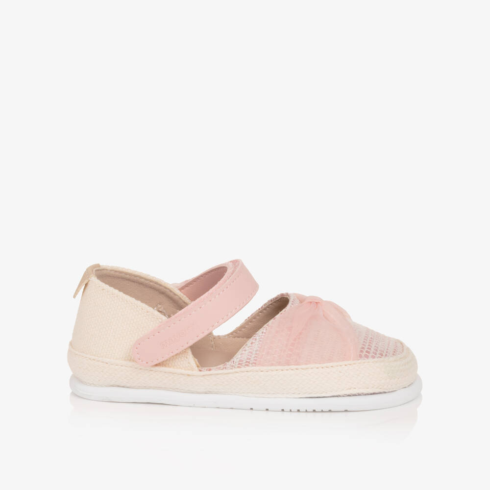 Mayoral-Girls Pink Ribbon Bow Espadrille Shoes | Childrensalon