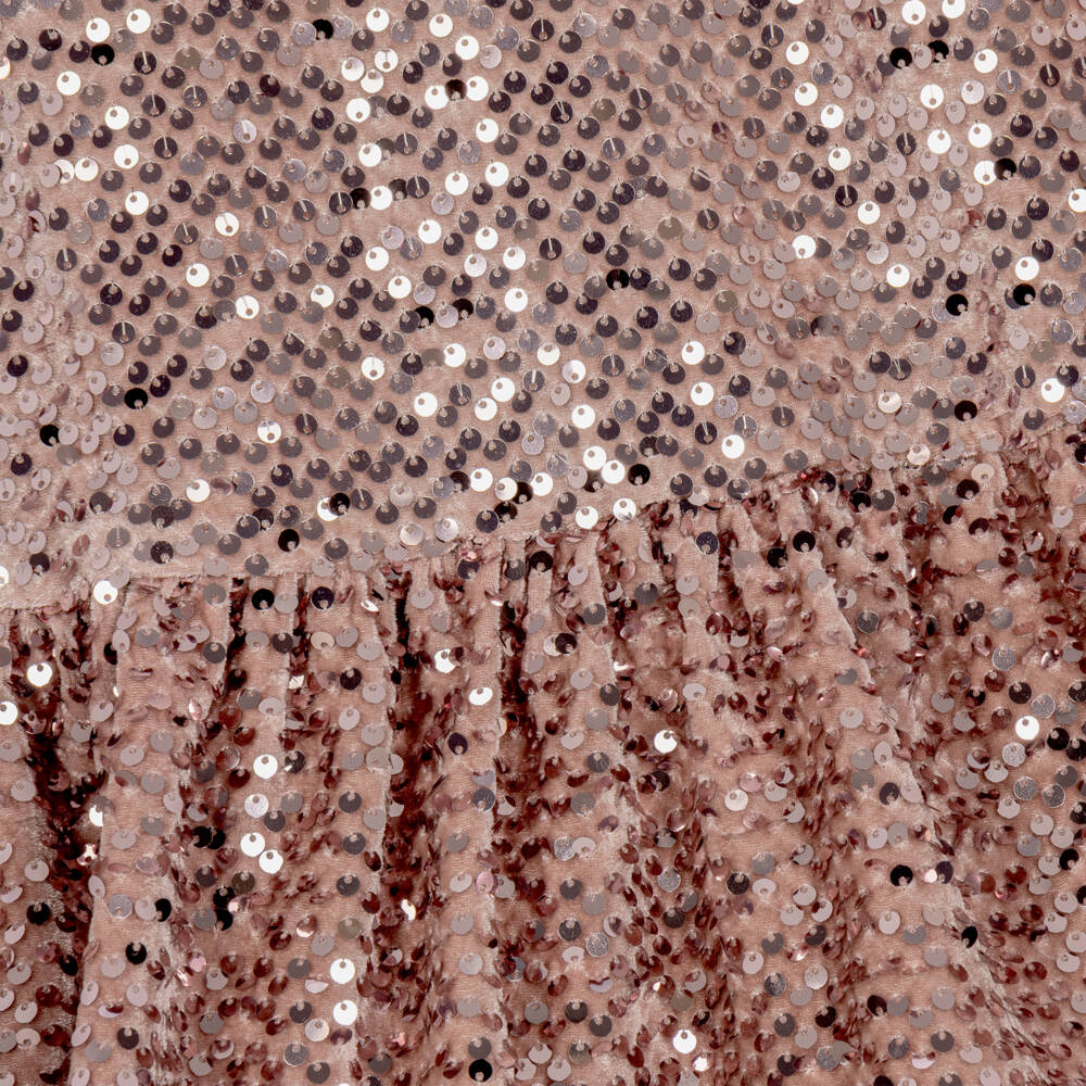 Mayoral-Girls Pink Sequin Dress with Velvet Bow | Childrensalon