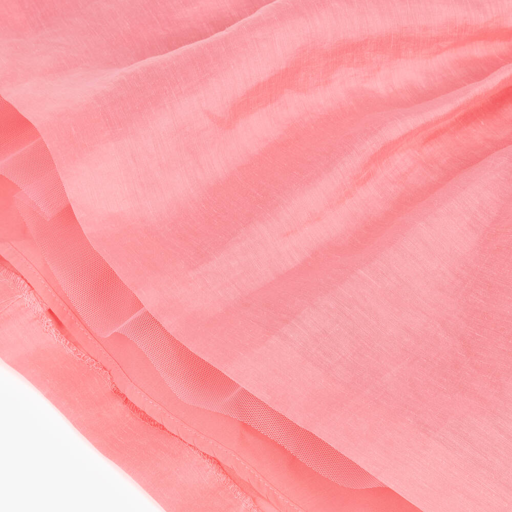 Mayoral-Girls Pink Sleeveless Dress with Floral Appliqué | Childrensalon