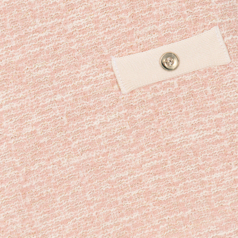 Mayoral-Girls Pink Sparkly Tweed & Jersey Dress | Childrensalon