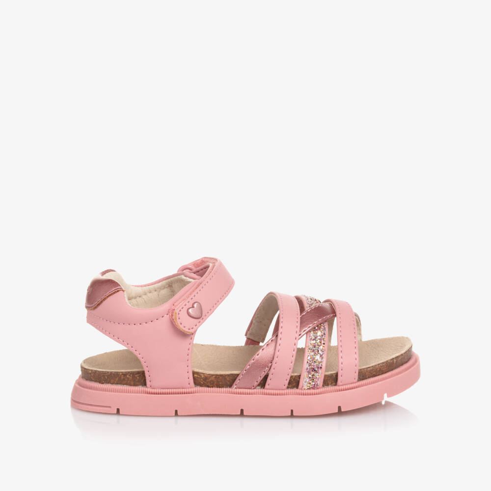 Mayoral-Girls Pink Strappy Faux Leather Sandals | Childrensalon