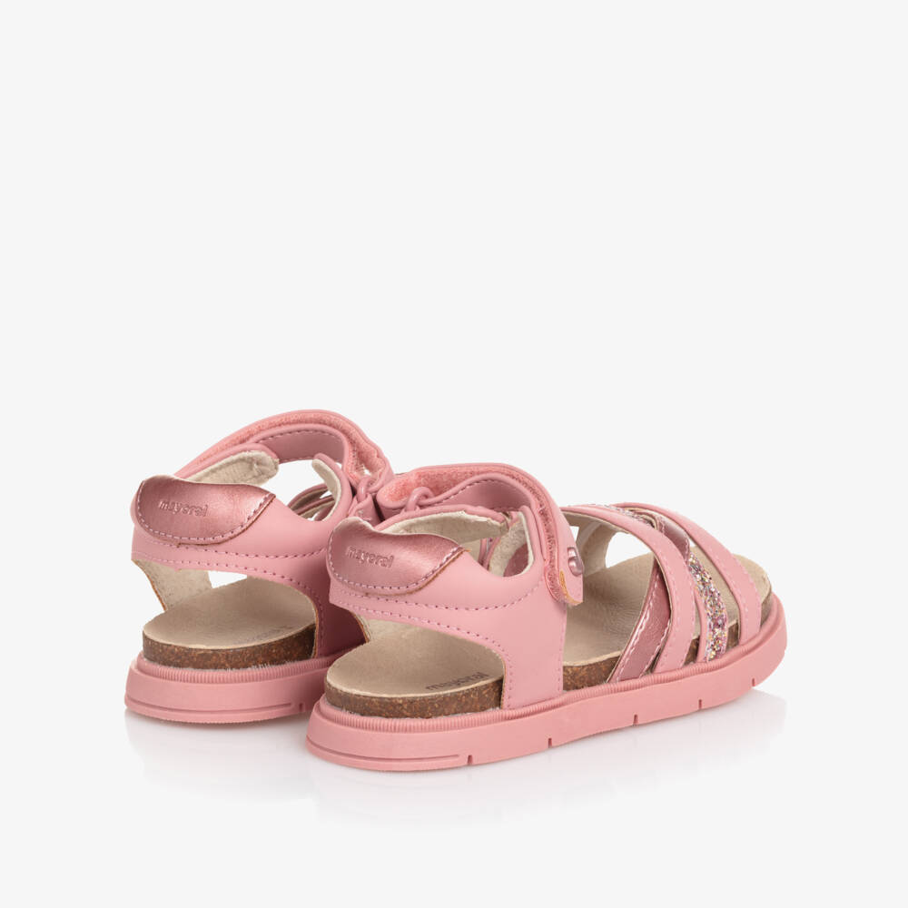 Mayoral-Girls Pink Strappy Faux Leather Sandals | Childrensalon