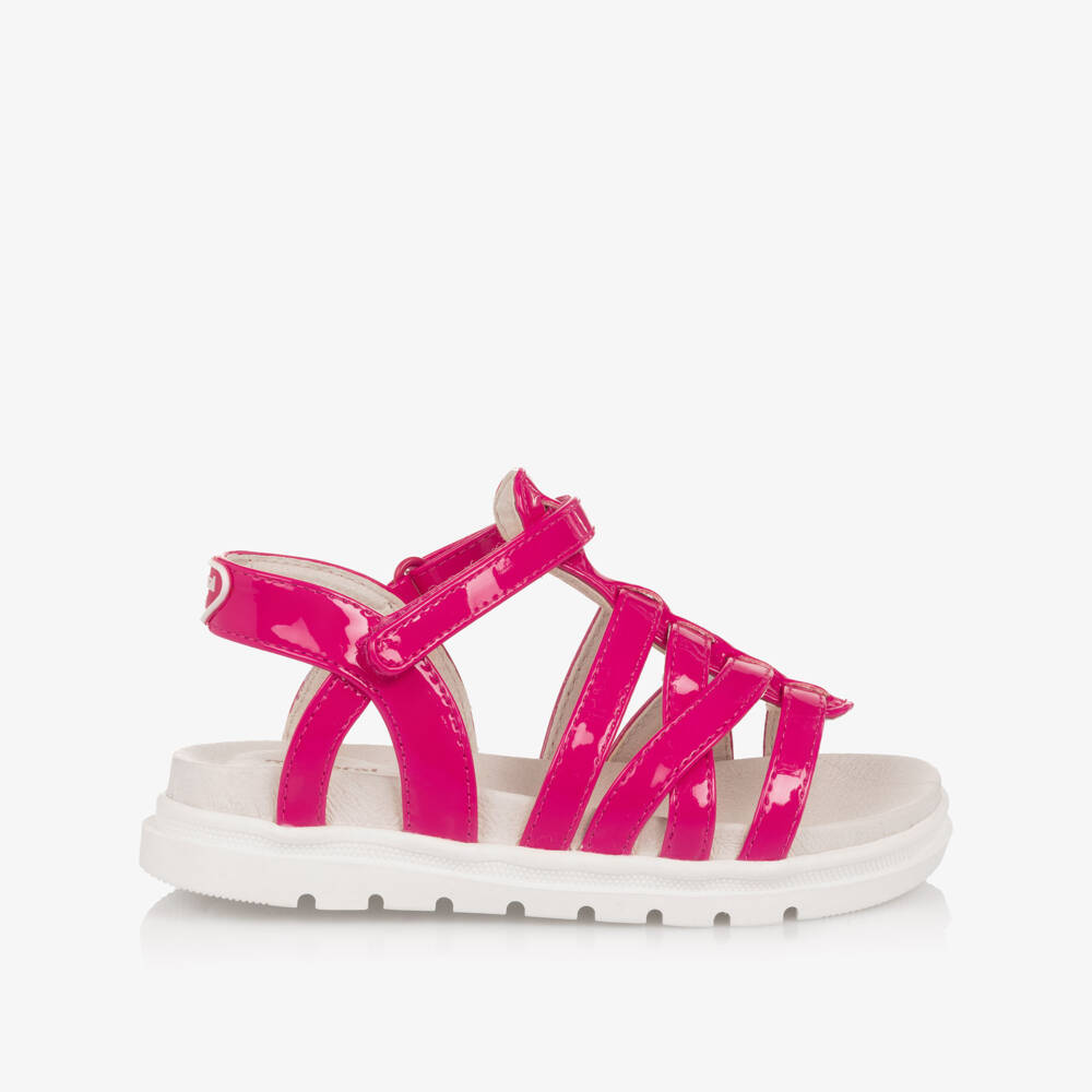Mayoral-Girls Pink Strappy Faux Patent Leather Sandals | Childrensalon