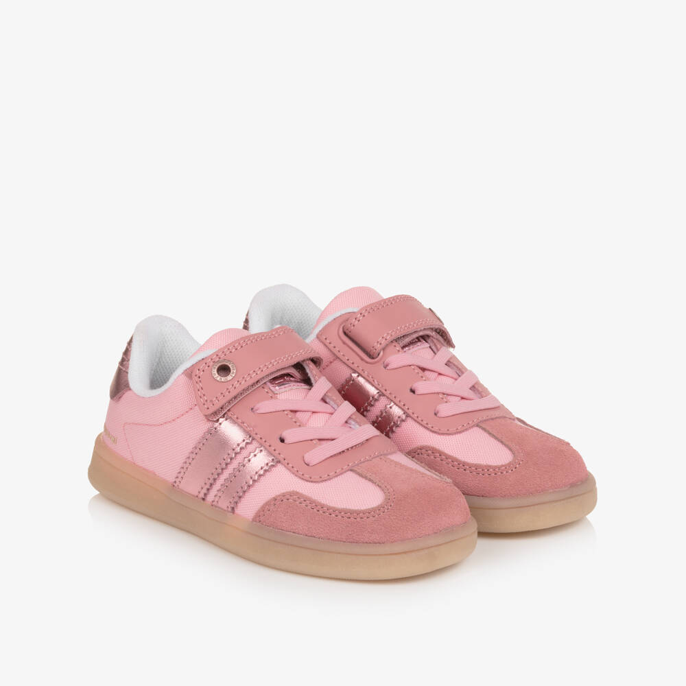 Mayoral-Girls Pink Trainers with Suede Leather Trims | Childrensalon
