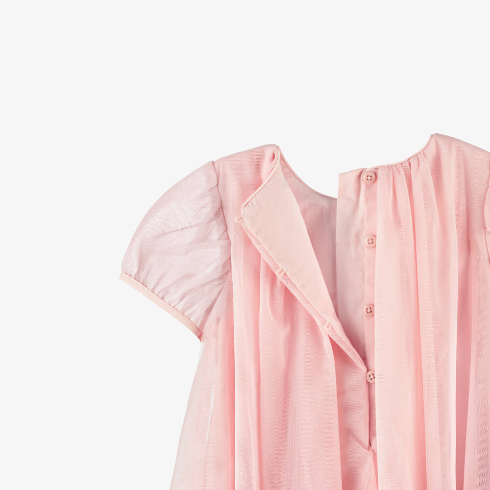 Mayoral-Girls Pink Tulle Dress & Cherry Bag | Childrensalon