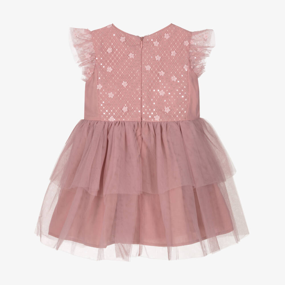 Mayoral Pink Tulle Dress & Cherry Bag