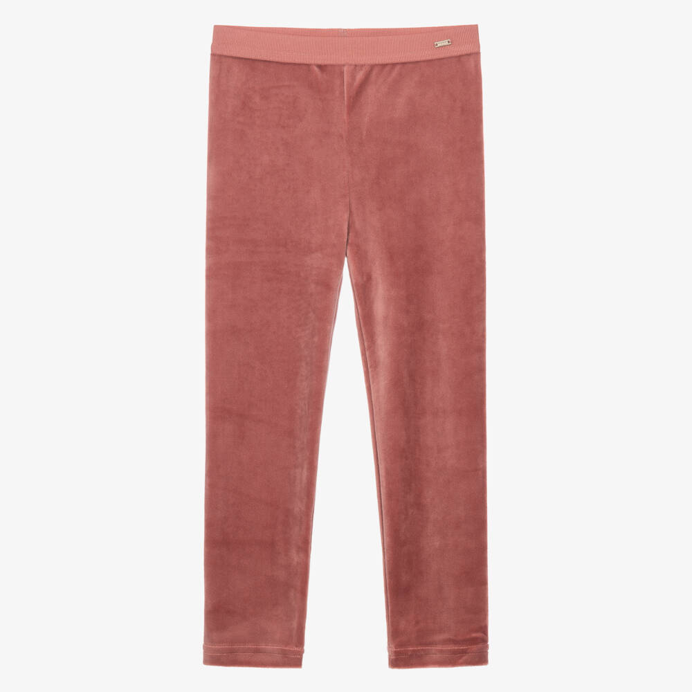 Mayoral-Girls Pink Velour Leggings | Childrensalon
