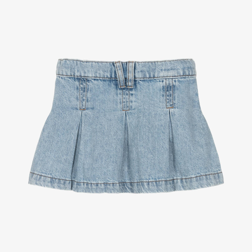 Mayoral-Girls Pleated Blue Denim Skirt | Childrensalon
