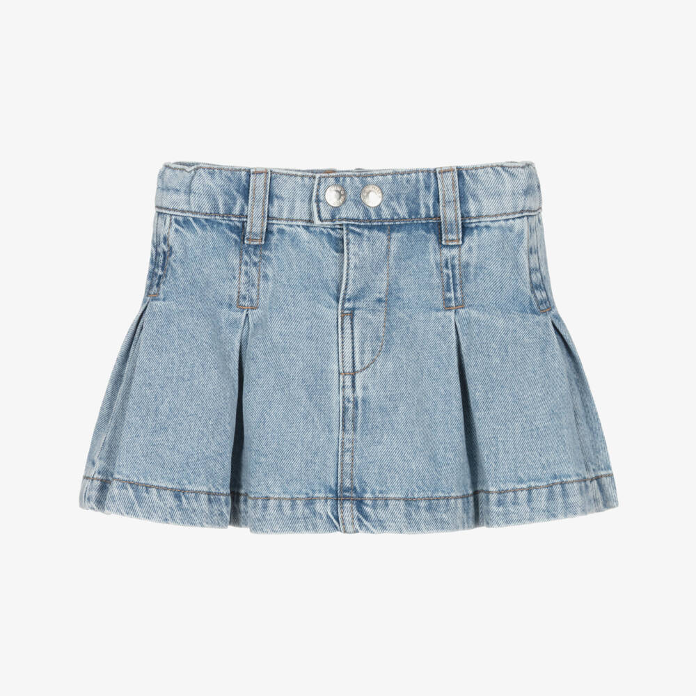 Mayoral-Girls Pleated Blue Denim Skirt | Childrensalon