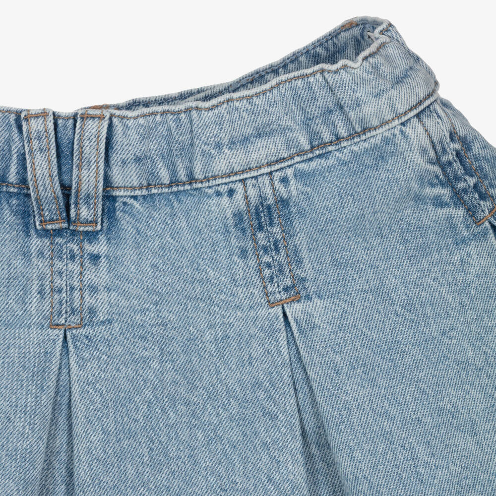 Mayoral-Girls Pleated Blue Denim Skirt | Childrensalon