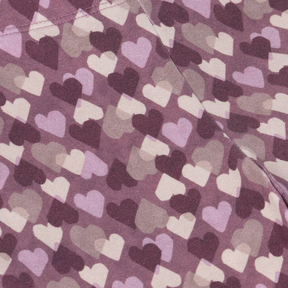 Mayoral-Girls Purple Cotton Heart Print Leggings | Childrensalon