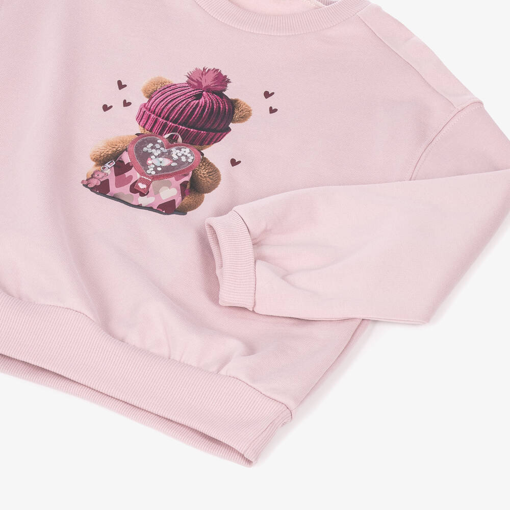 Mayoral-Girls Purple Flared Leggings Set with Heart Print | Childrensalon