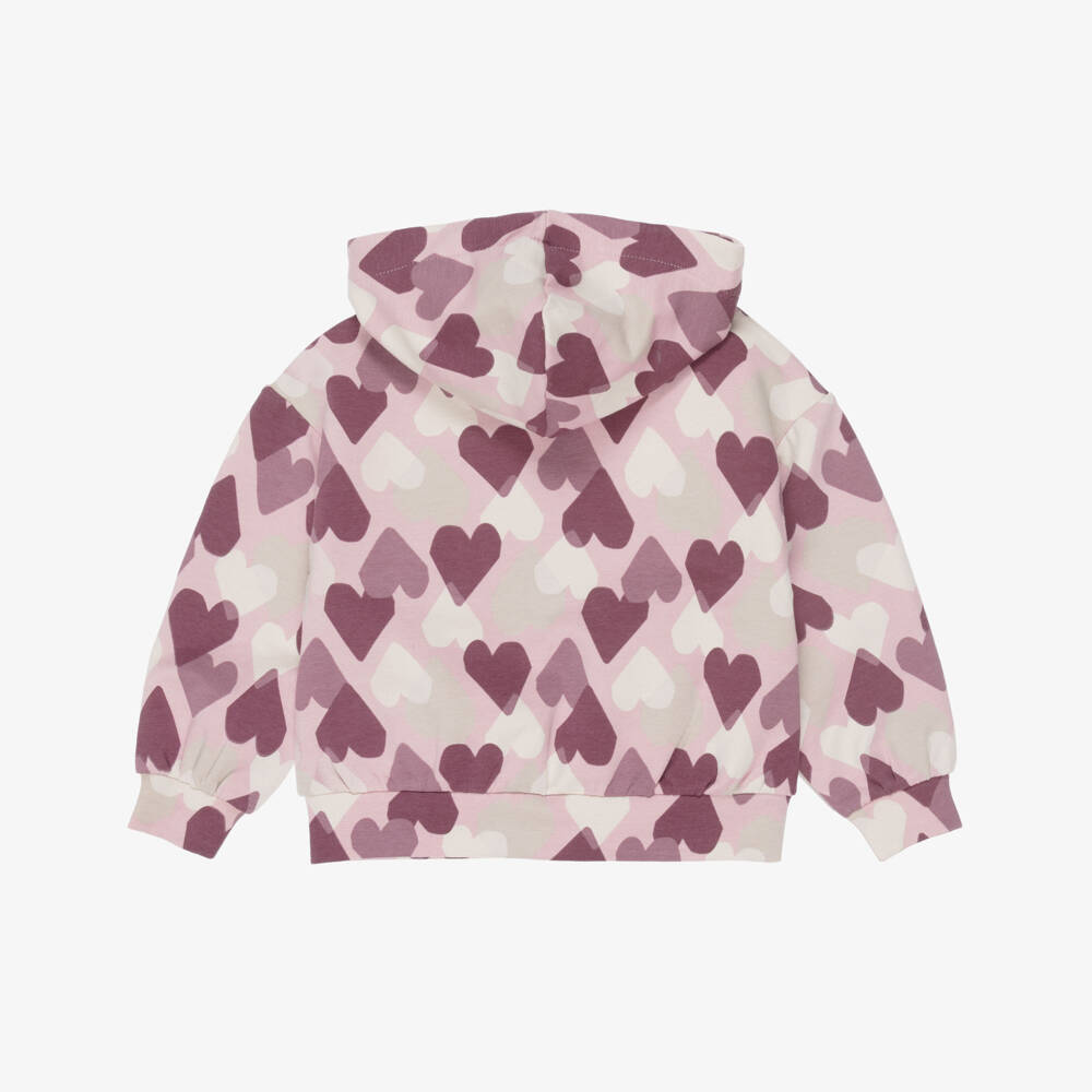 Mayoral-Girls Purple Heart Print Hooded Tracksuit Set | Childrensalon