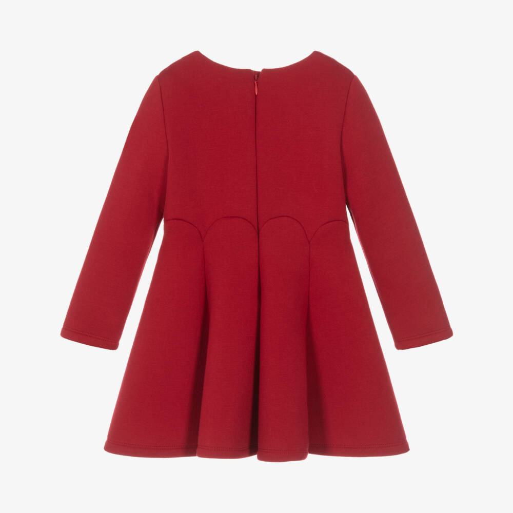 Mayoral-Girls Red Double Jersey Flower Dress | Childrensalon