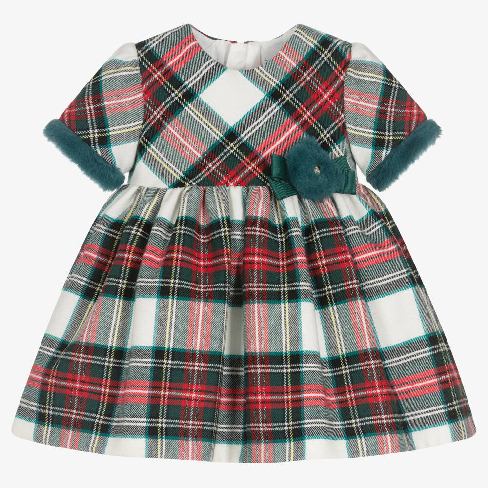 girls green tartan dress Green plaid dress – The Little Tribe main image 1