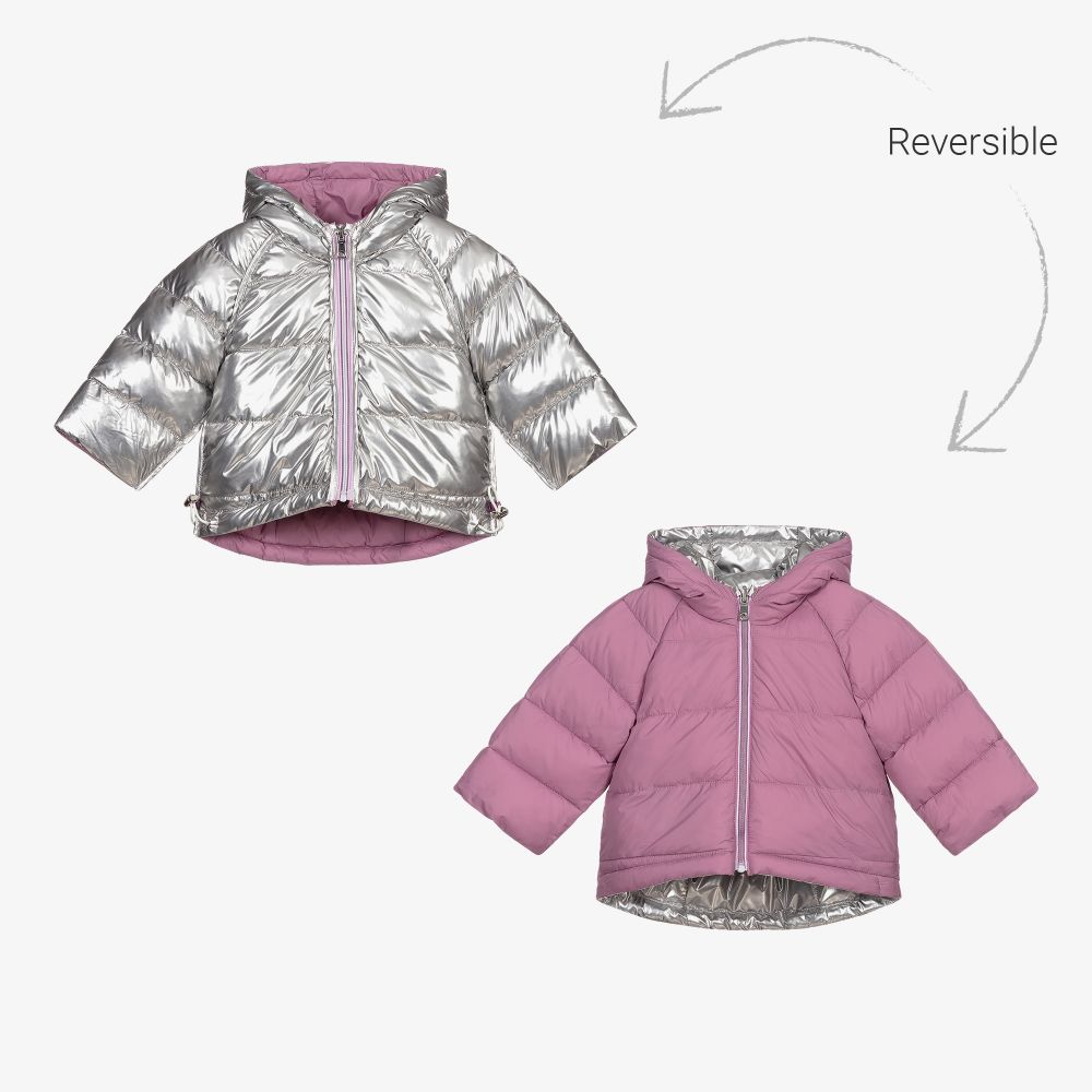 Mayoral-Girls Reversible Puffer Coat | Childrensalon