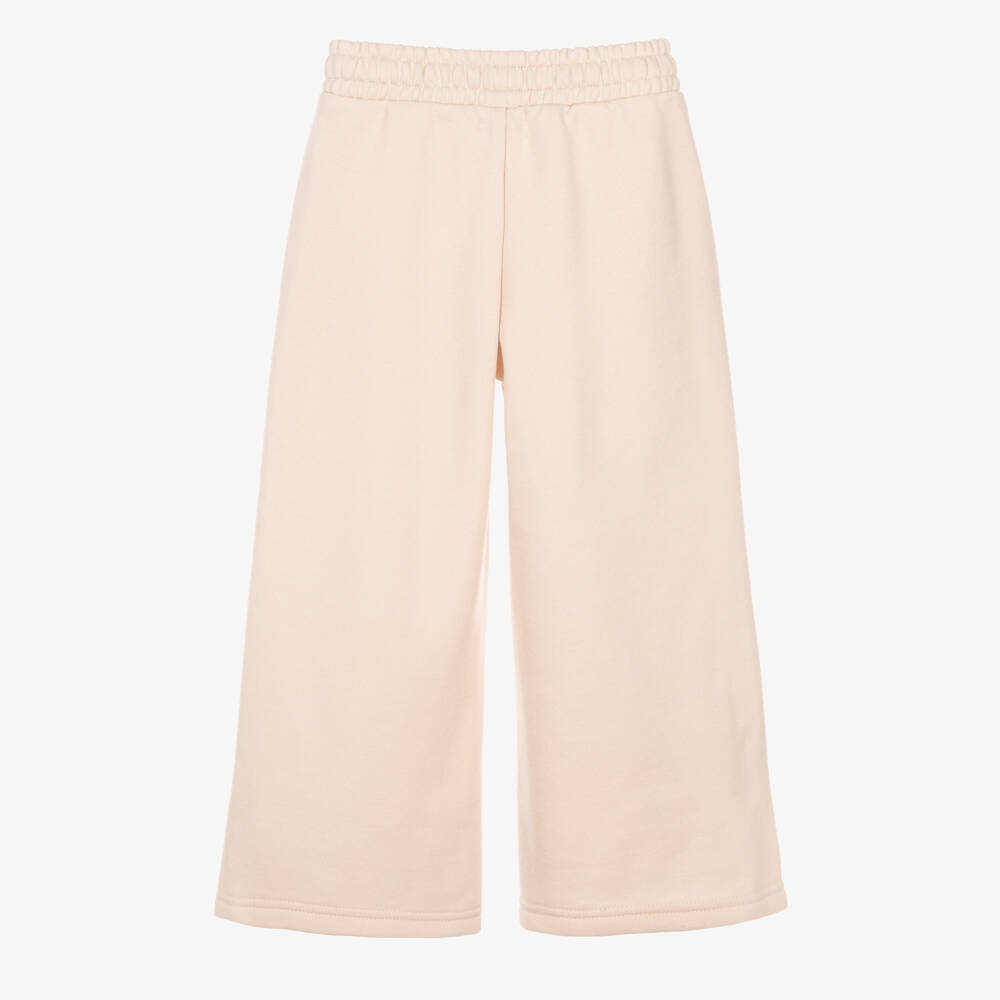 Mayoral-Girls Shimmery Beige Wide Leg Joggers | Childrensalon