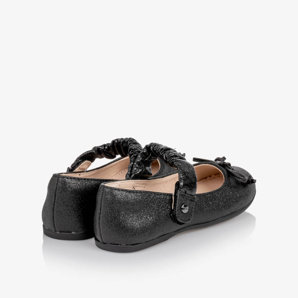 Mayoral-Girls Shimmery Black Faux Leather Shoes | Childrensalon