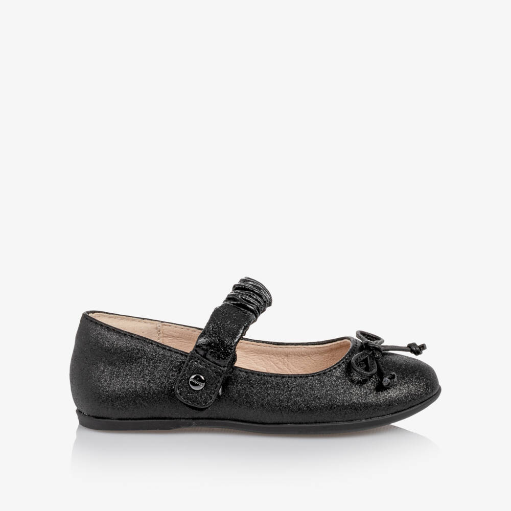 Mayoral-Girls Shimmery Black Faux Leather Shoes | Childrensalon