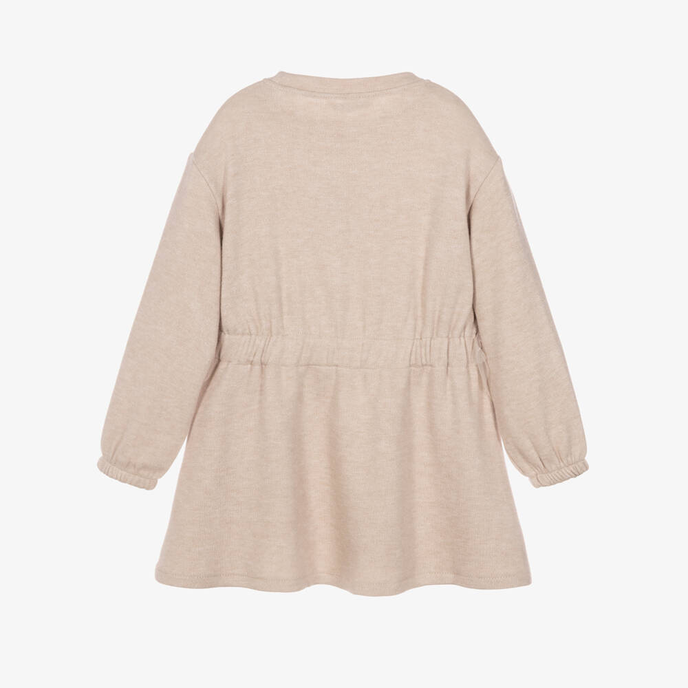 Mayoral-Girls Sparkly Beige Jersey Dress | Childrensalon