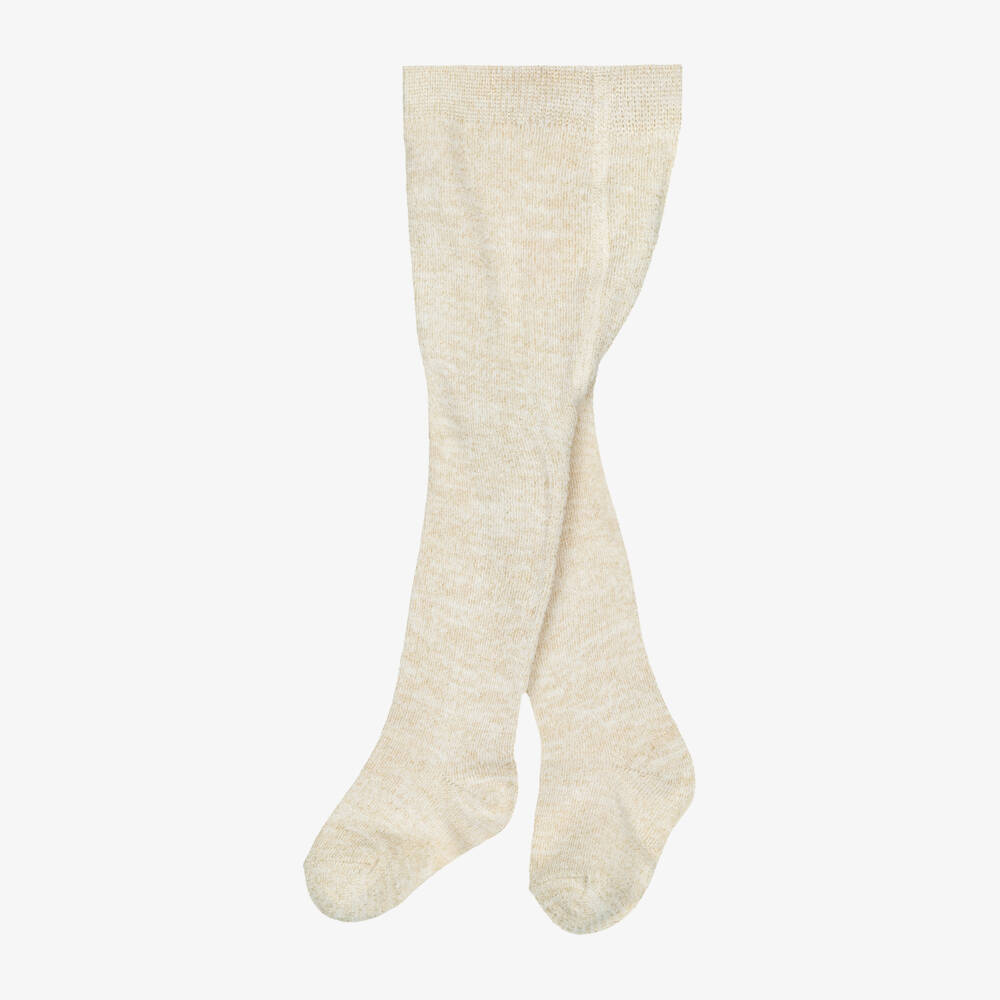 Mayoral-Girls Sparkly Gold Lurex Tights | Childrensalon