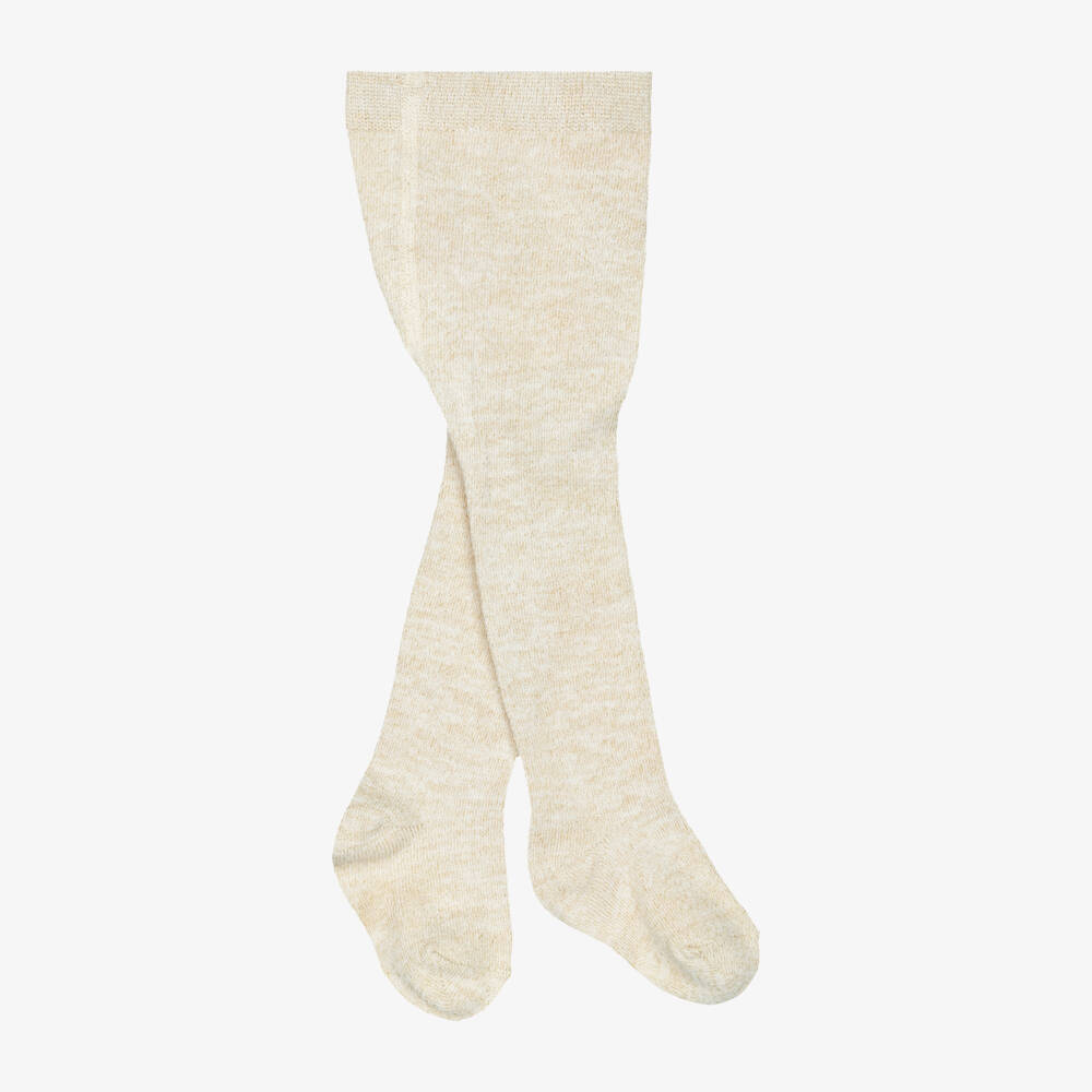 Mayoral-Girls Sparkly Gold Lurex Tights | Childrensalon