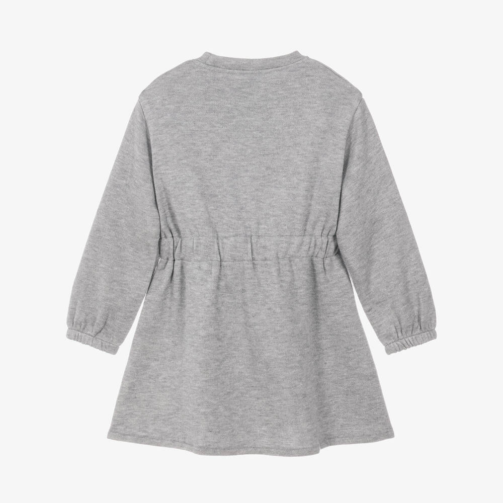 Mayoral-Girls Sparkly Grey Knitted Jersey Dress | Childrensalon