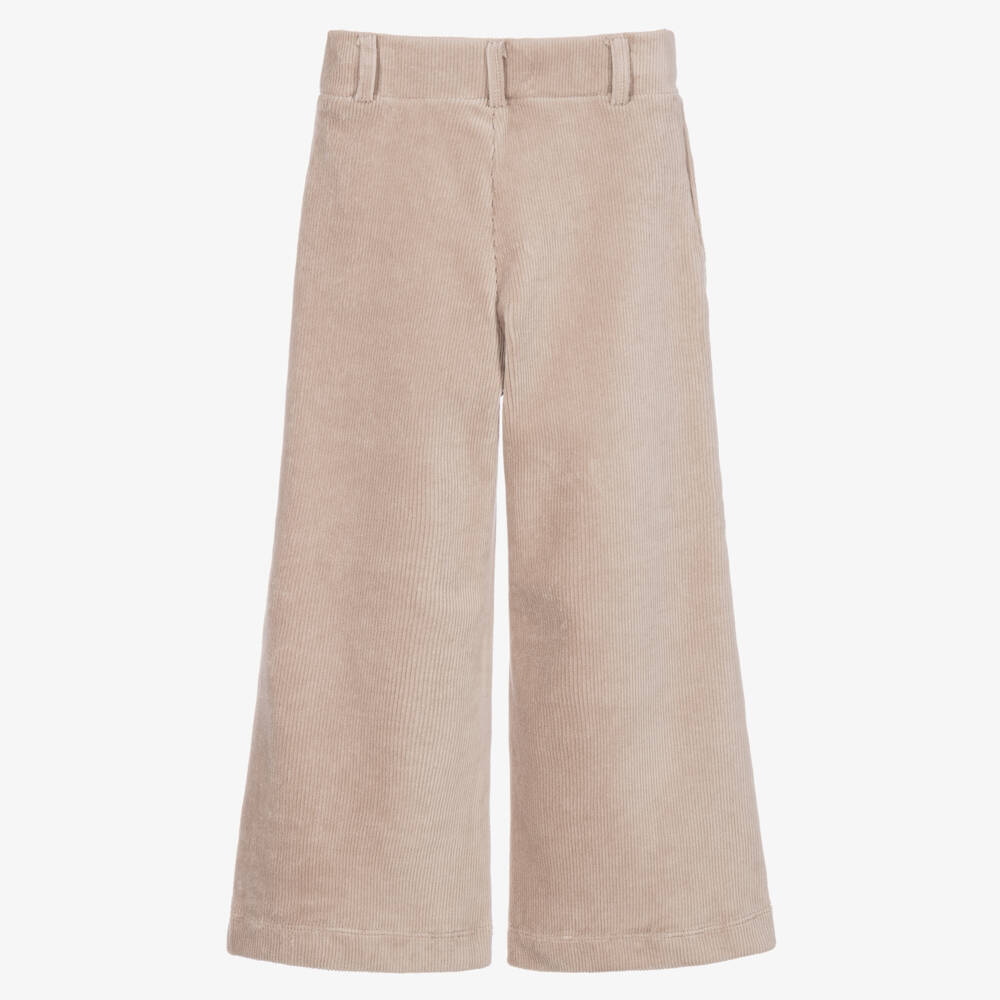Mayoral-Girls Taupe Beige Corduroy Trousers | Childrensalon
