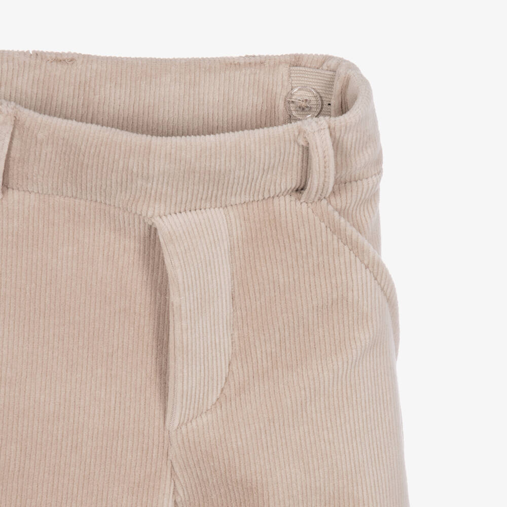 Mayoral-Girls Taupe Beige Corduroy Trousers | Childrensalon