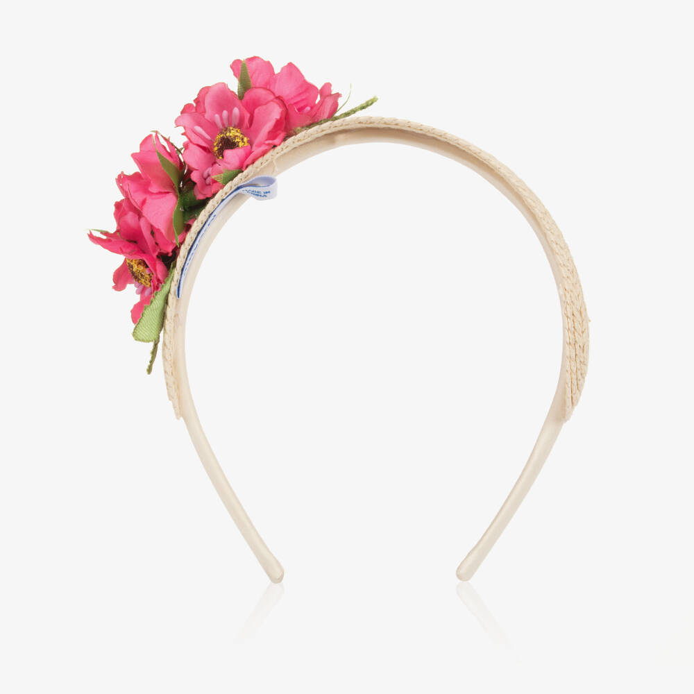 Mayoral-Girls Vibrant Pink Flower Hairband | Childrensalon