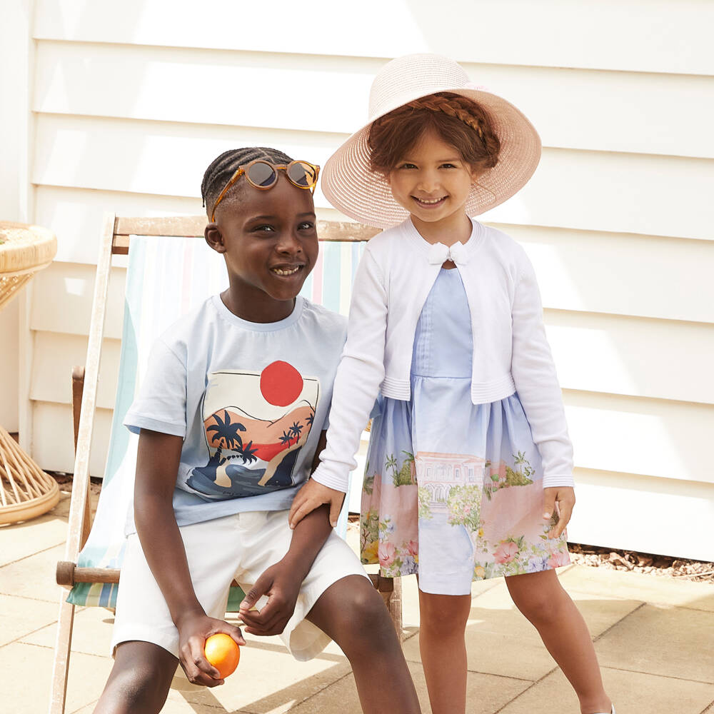 Mayoral-Girls White Cotton Cardigan | Childrensalon