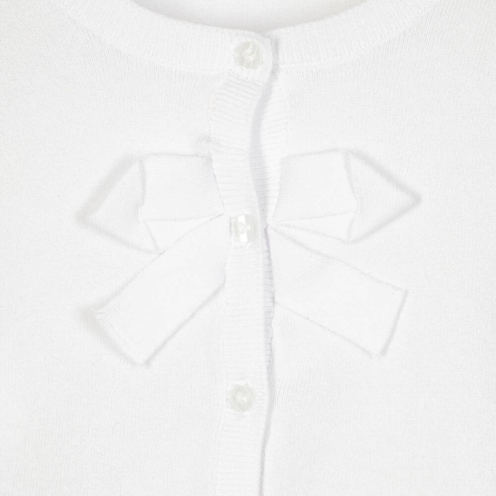 Mayoral-Girls White Cotton Cardigan | Childrensalon