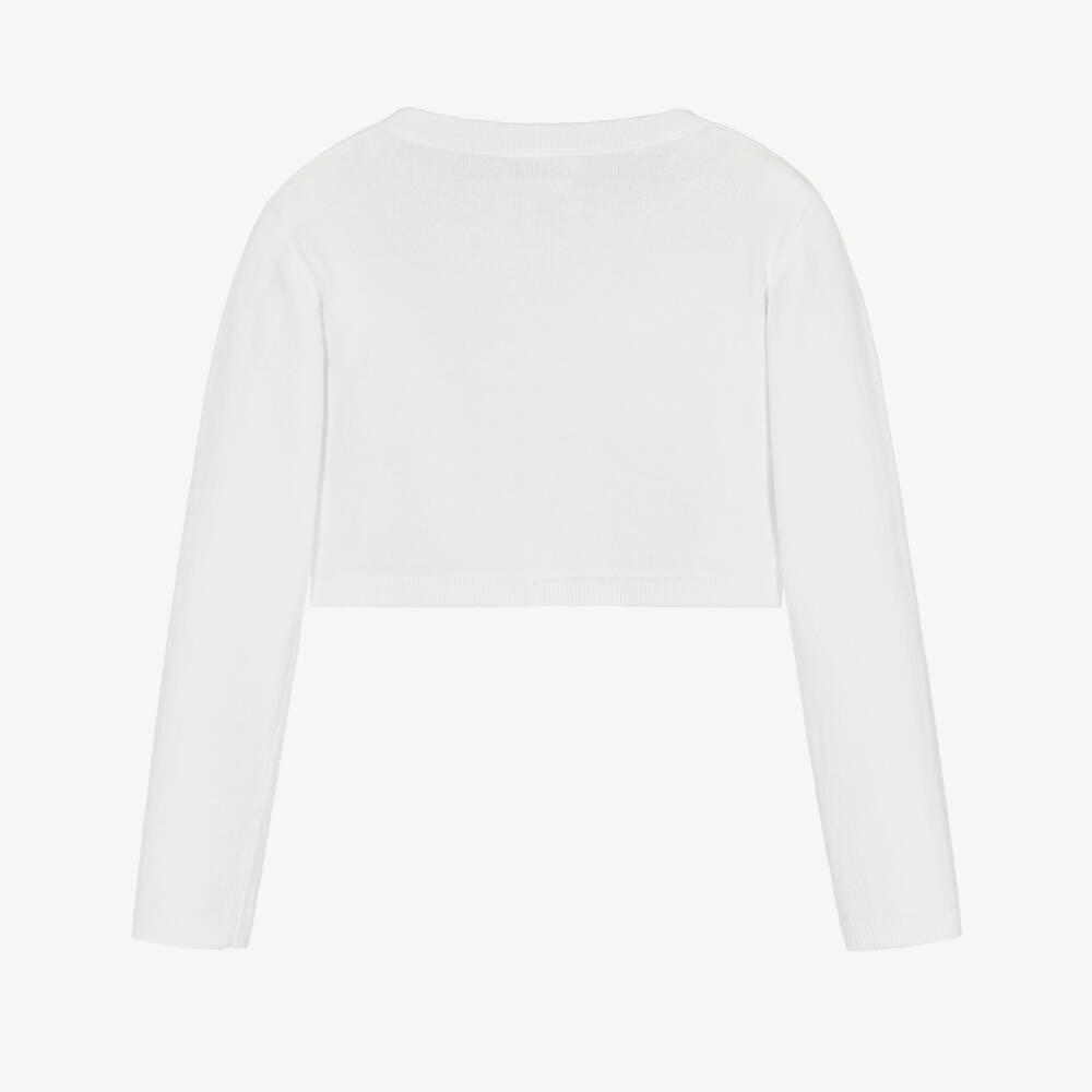 Mayoral-Girls White Cotton Cardigan | Childrensalon