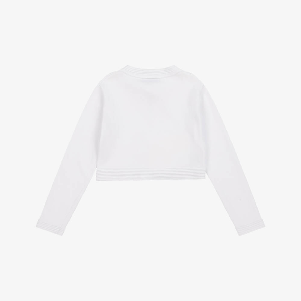 Mayoral-Girls White Cotton Cardigan | Childrensalon