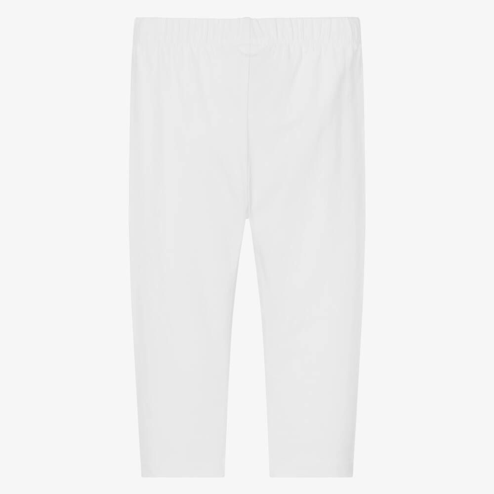 Mayoral-Girls White Cotton Jersey Leggings | Childrensalon
