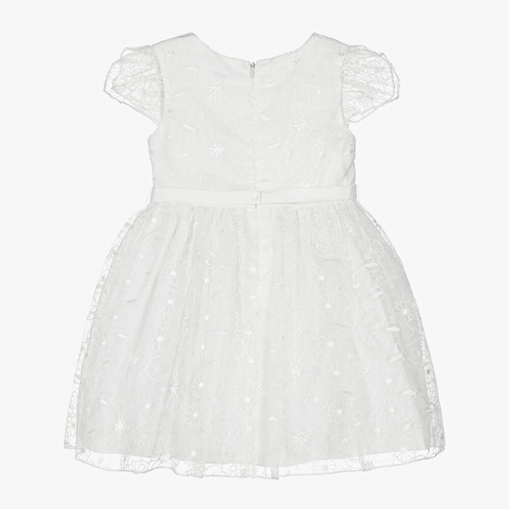 Mayoral-Girls White Embroidered Organza Dress | Childrensalon
