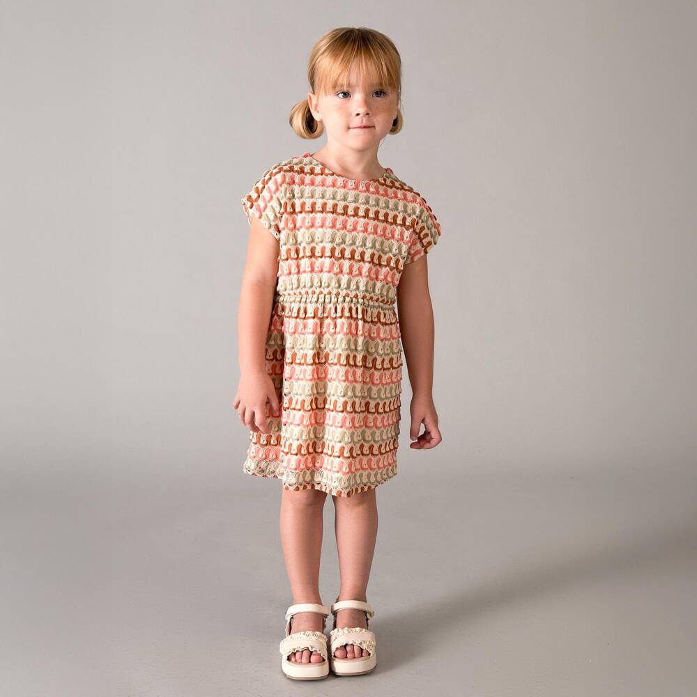 Mayoral-Girls White Faux Leather Sandals with Lace Trims | Childrensalon