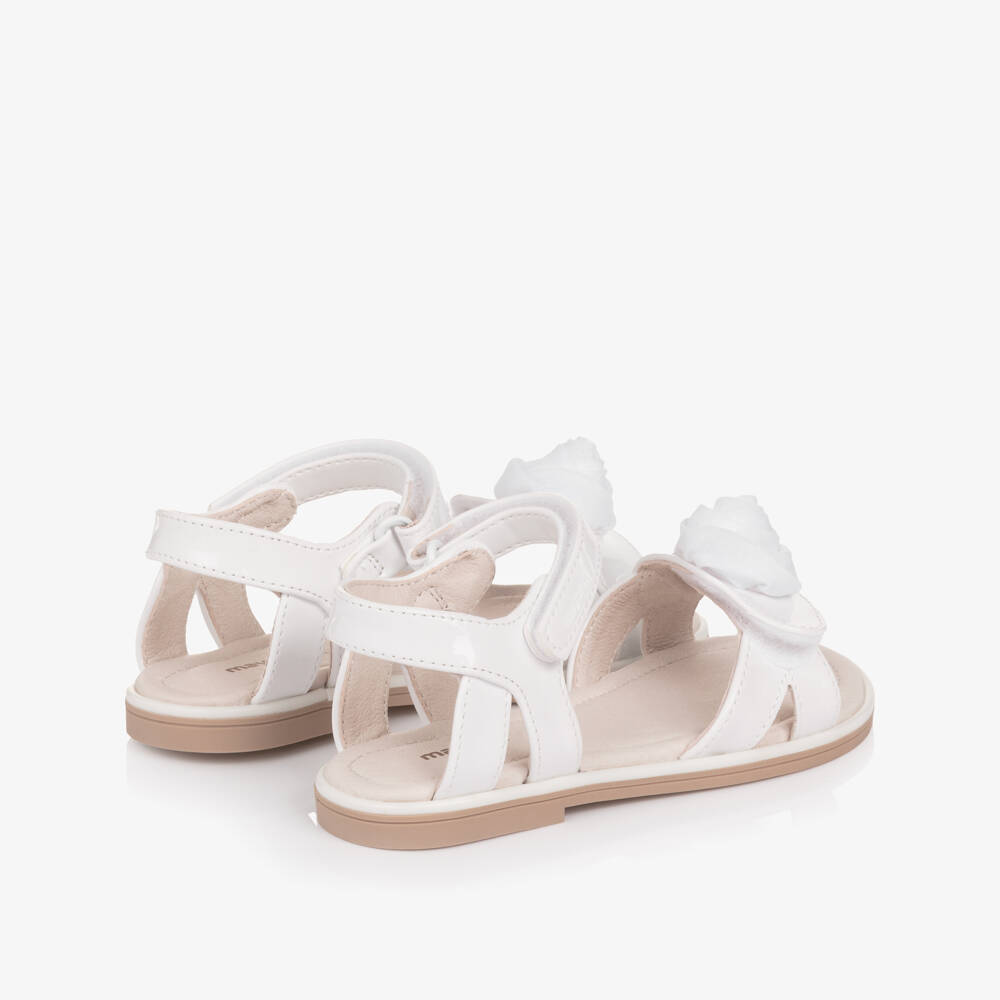 Mayoral-صندل بوردة جلد صناعي لون أبيض للبنات | Childrensalon