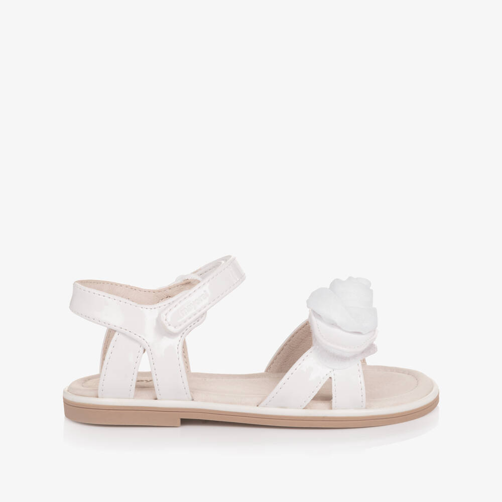 Mayoral-صندل بوردة جلد صناعي لون أبيض للبنات | Childrensalon