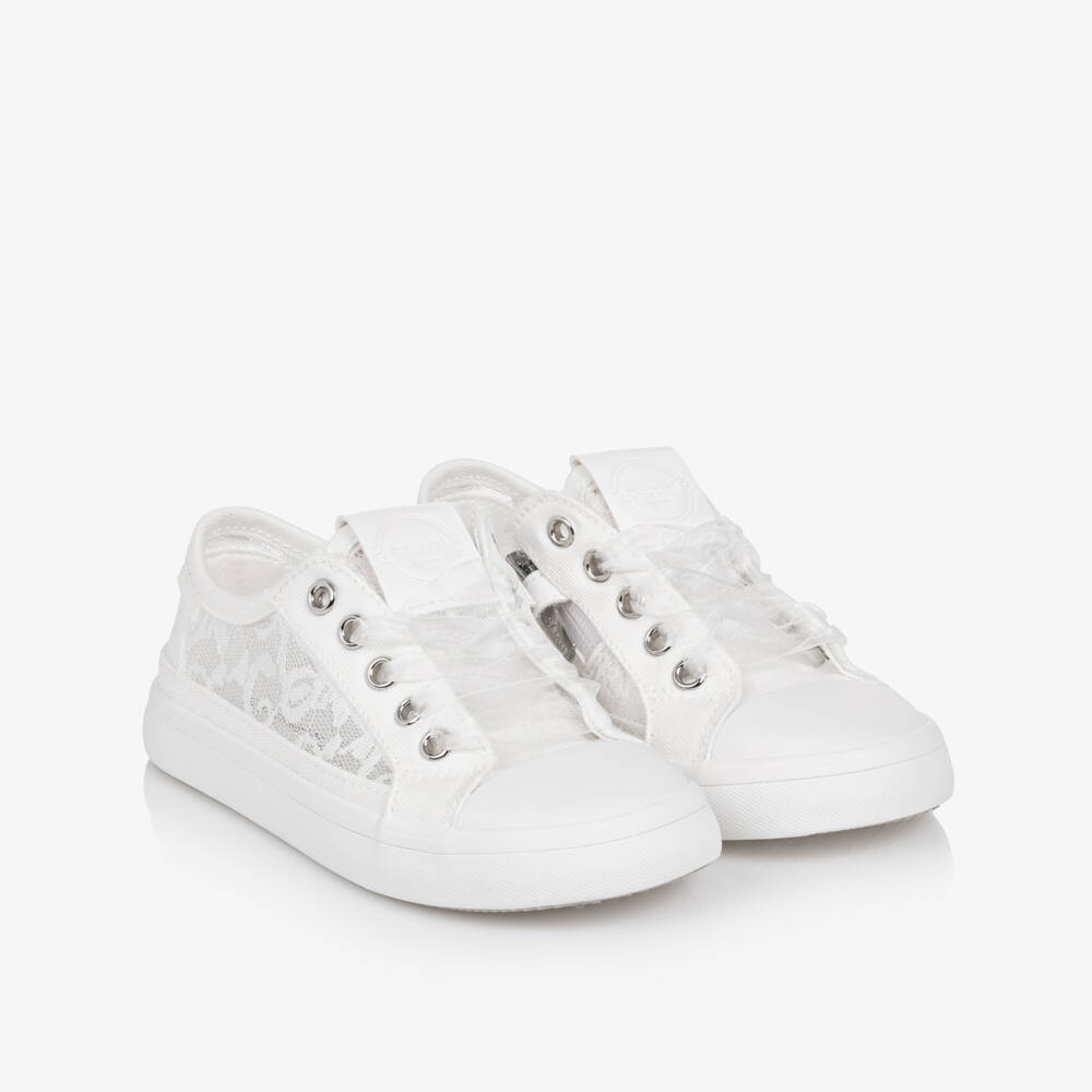 Mayoral-Girls White Lace Trainers | Childrensalon