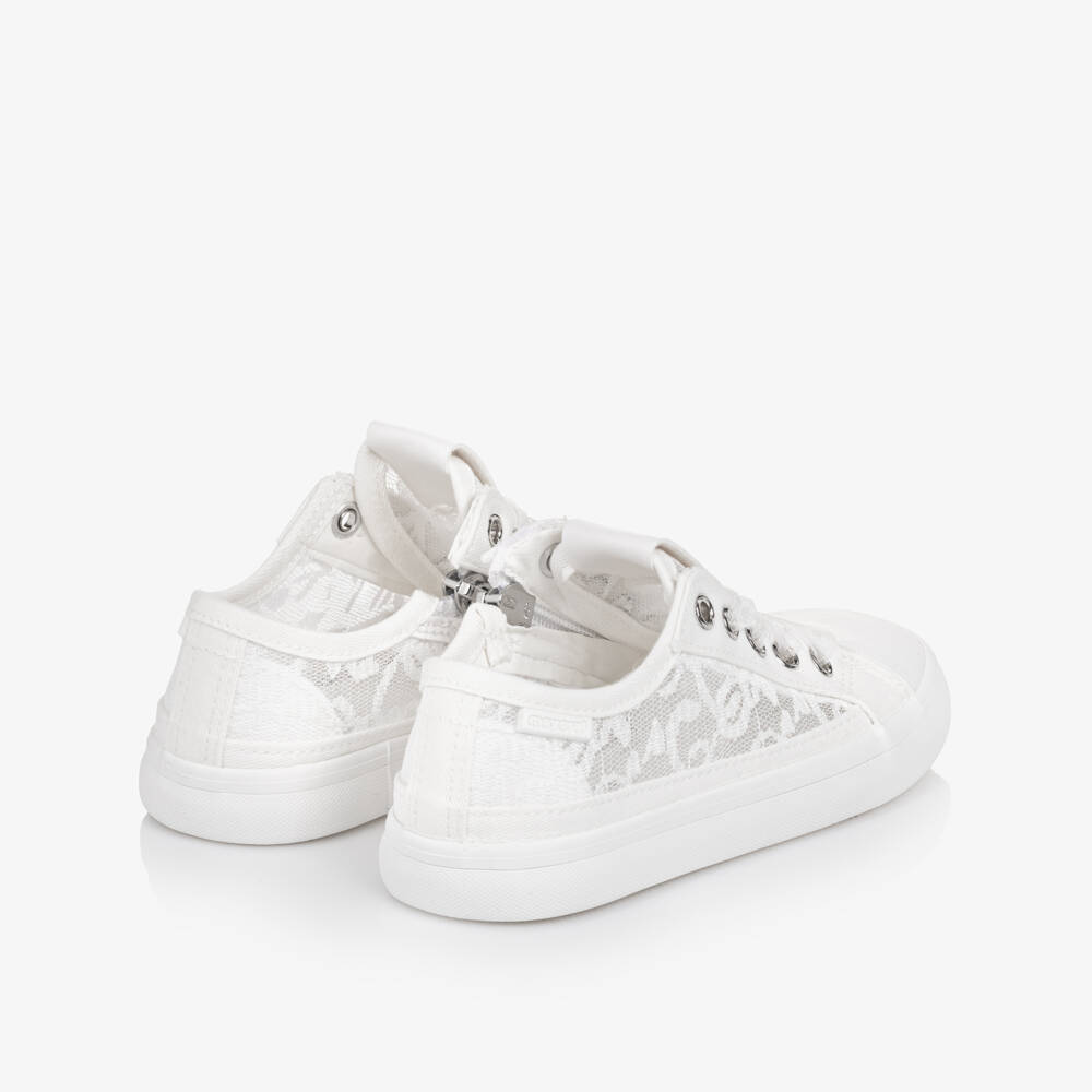 Mayoral-Girls White Lace Trainers | Childrensalon