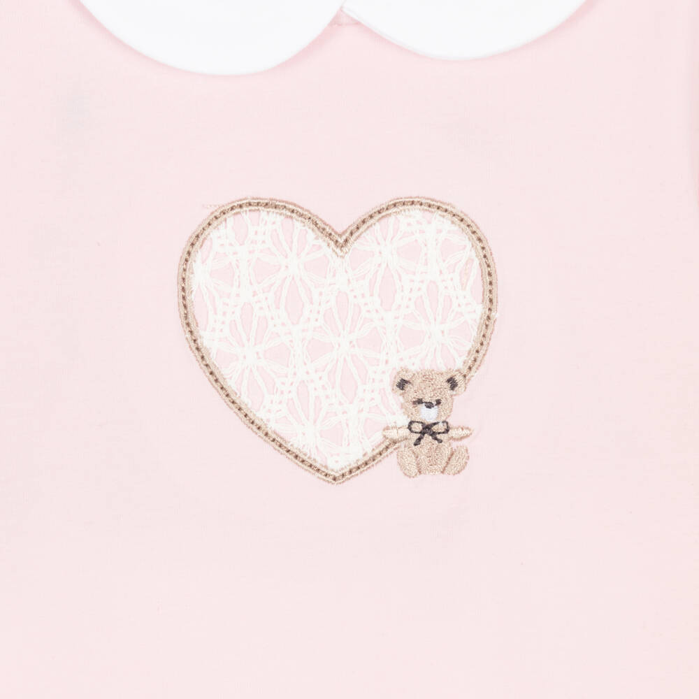 Mayoral Для новорожденных-Girls White & Pink Cotton 2 Piece Babygrow | Childrensalon