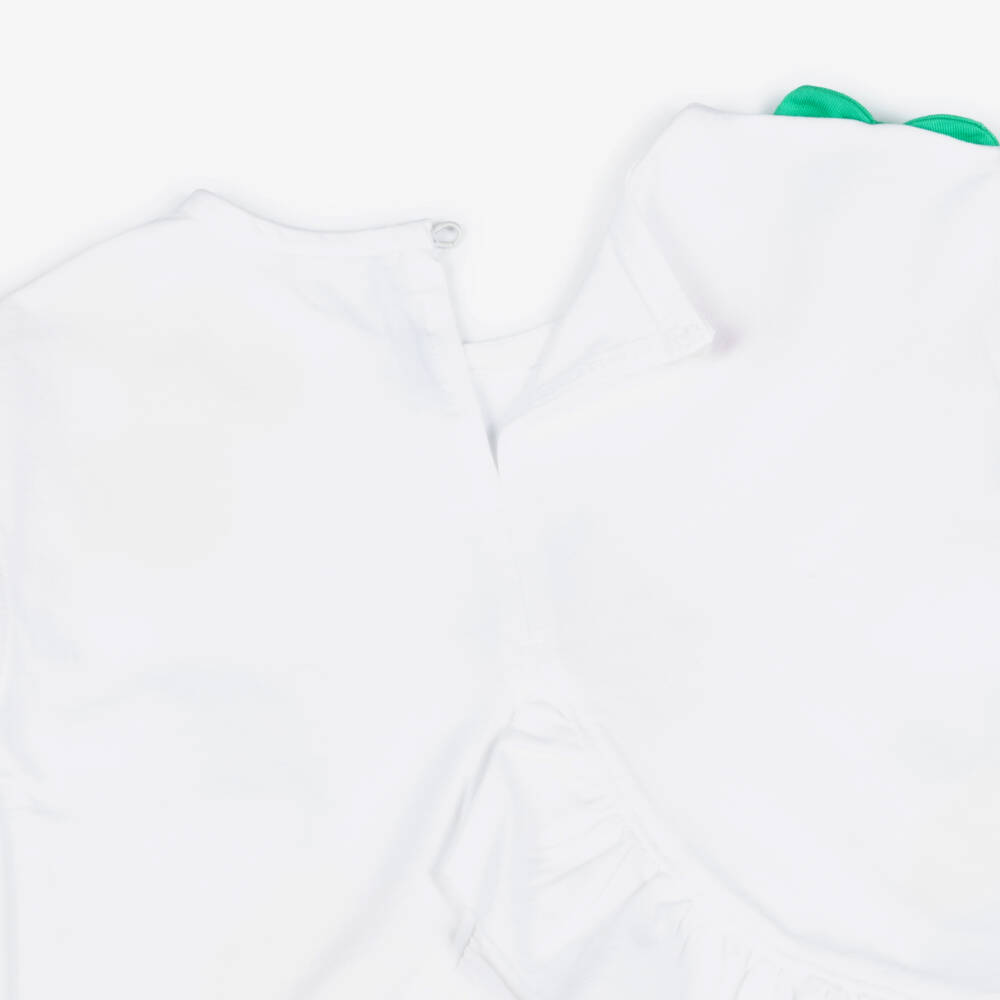 Mayoral-Girls White & Pink Cotton Jersey Fruit Print Shorts Set | Childrensalon