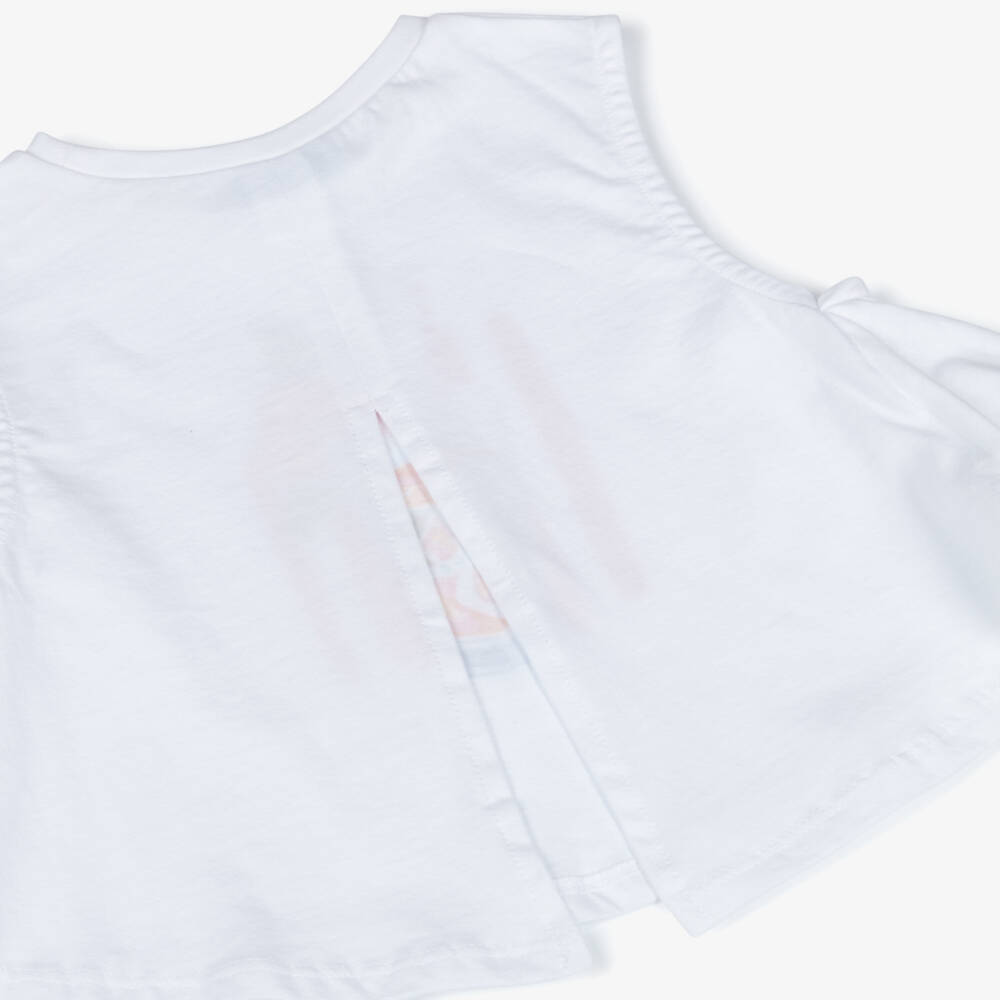 Mayoral-Girls White & Red Cotton Shorts Set with Drink Print | Childrensalon