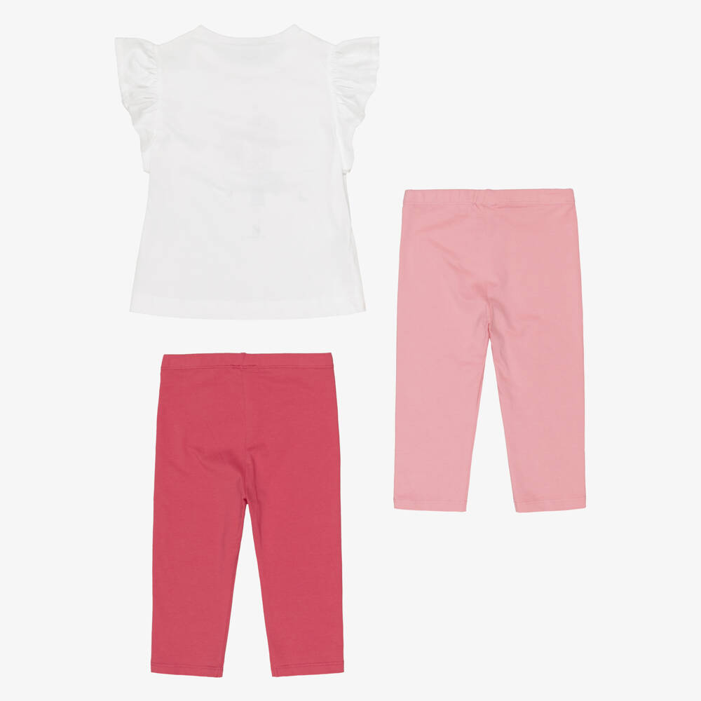 Mayoral-Girls White Top & Leggings Set with Hearts Motif | Childrensalon