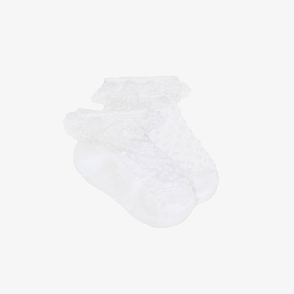 Mayoral-Girls White Tulle Socks with Ruffles | Childrensalon